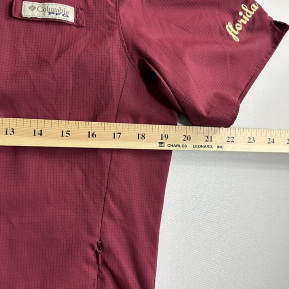 Columbia PFG FSU Florida State Seminoles Button Up Short Sleeve Shirt Womens M - Picture 10 of 10